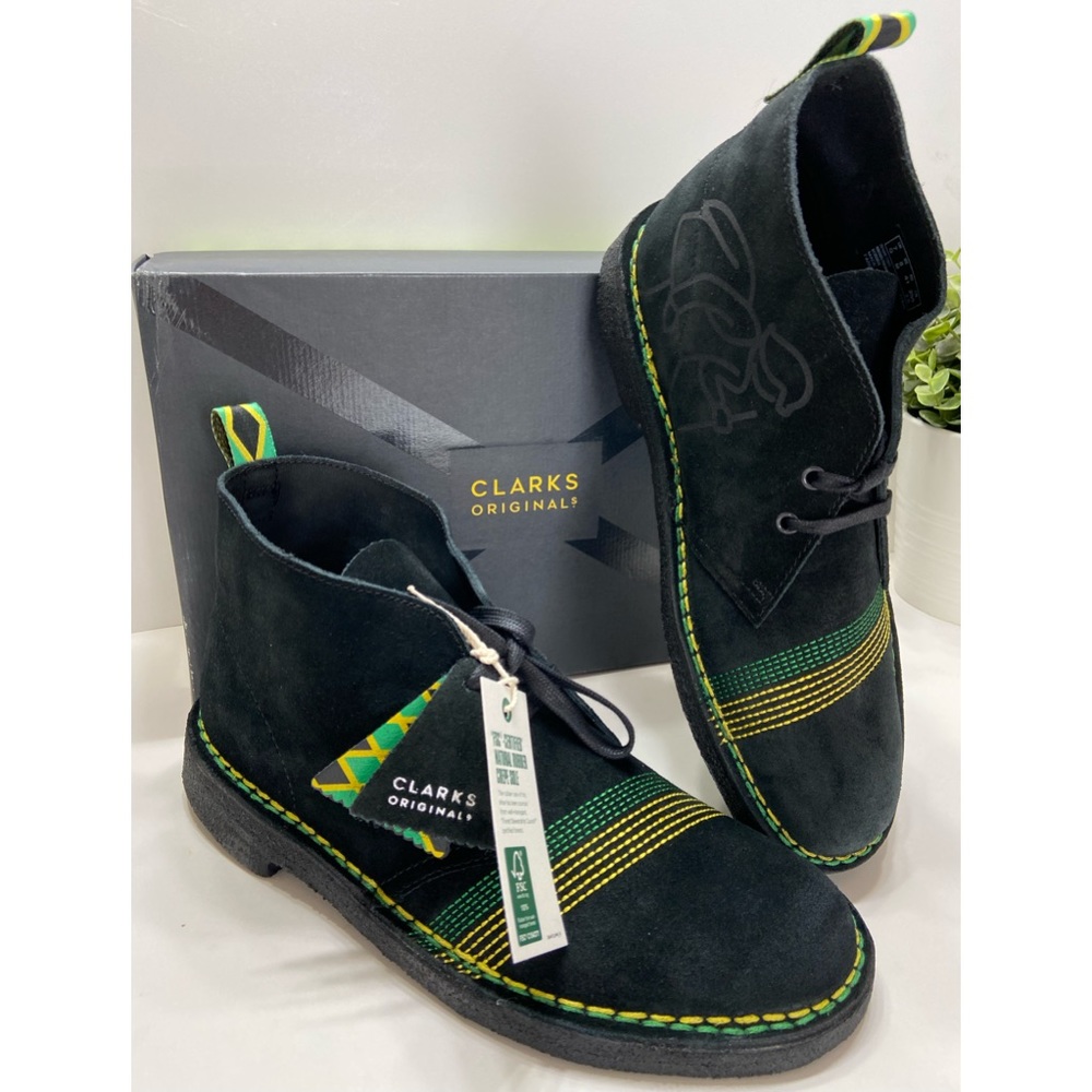 NEW Clarks Originals Desert Jamaica Men’s Lace Up Boots Limited Edition Black 8 - Picture 12 of 12